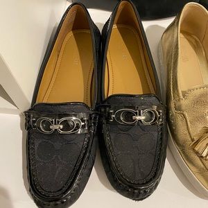 Coach black loafers. Once worn.